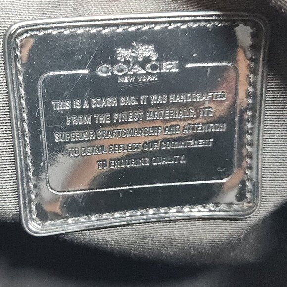 Coach Jacquard Pattern Shoulder Handbag Black/Gray Canvas - Picture 15 of 16